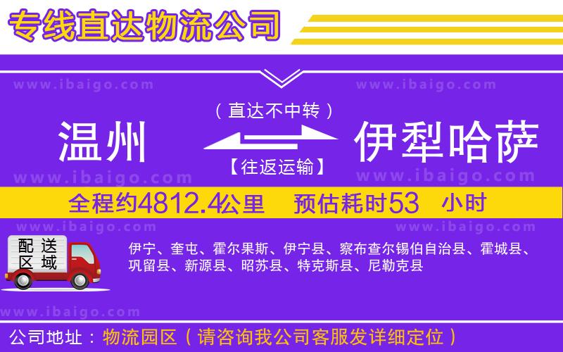 溫州到伊犁哈薩克自治州貨運(yùn)專線