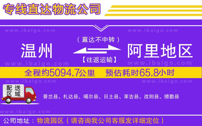 溫州到阿里地區物流