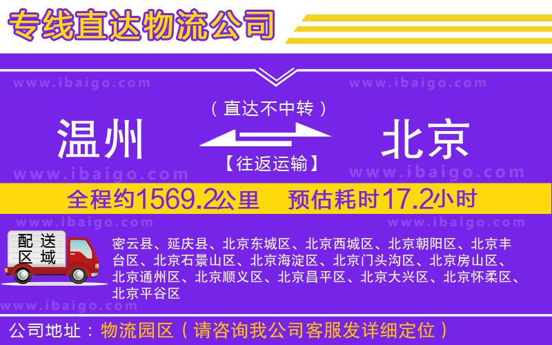 溫州到北京貨運專線