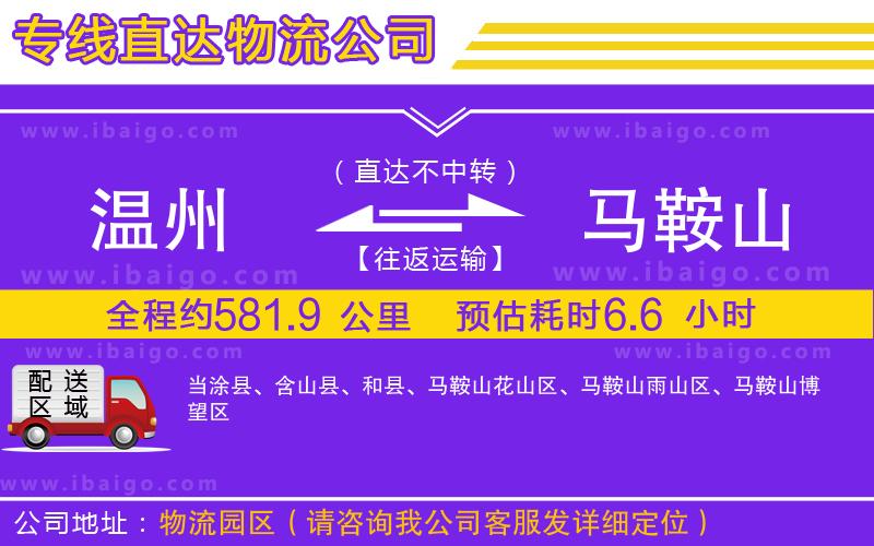 溫州到馬鞍山貨運公司