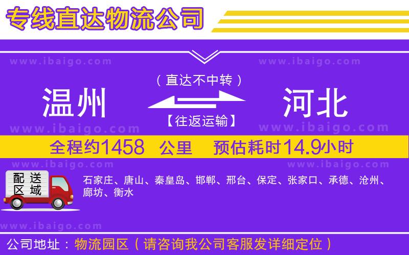 溫州到河北貨運公司