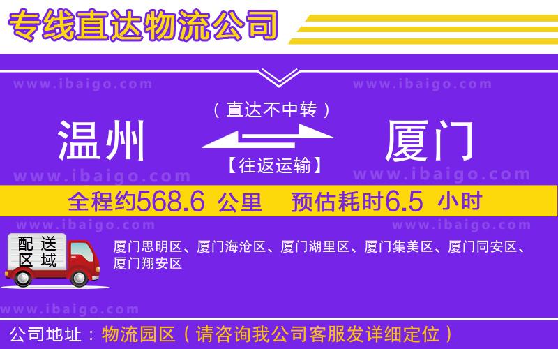 溫州到廈門物流專線