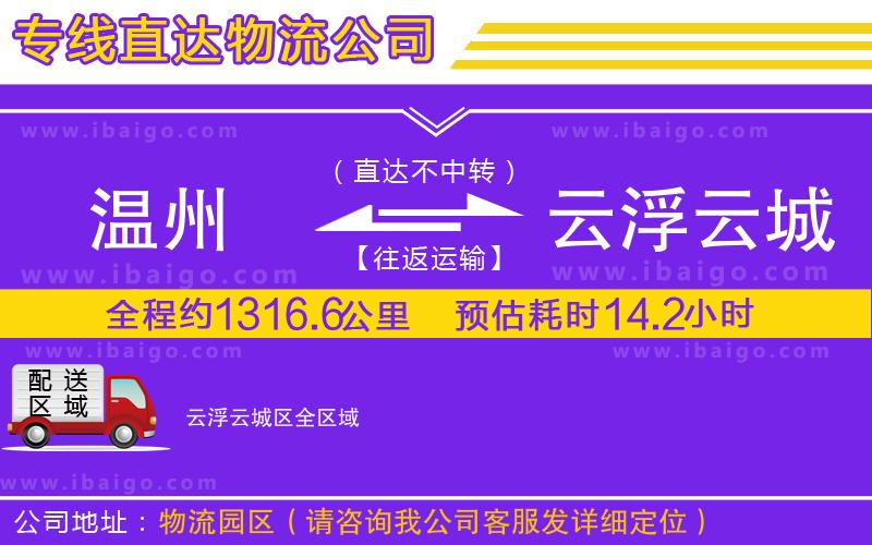 溫州到云浮云城區物流專線