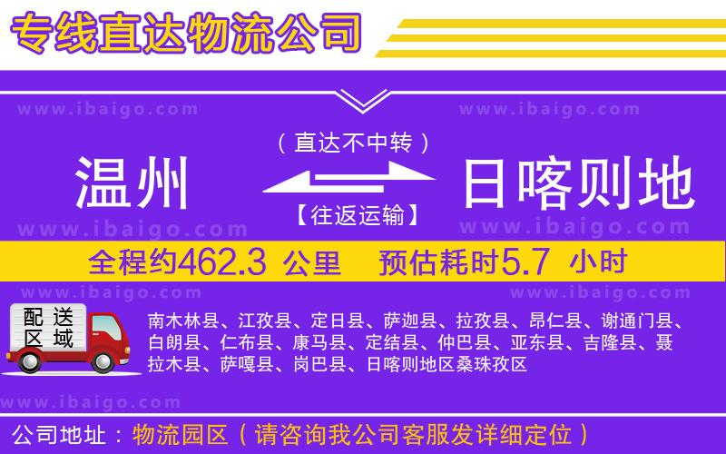 溫州到日喀則地區物流專線