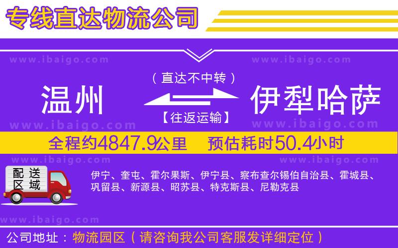 溫州到伊犁哈薩克自治州物流公司