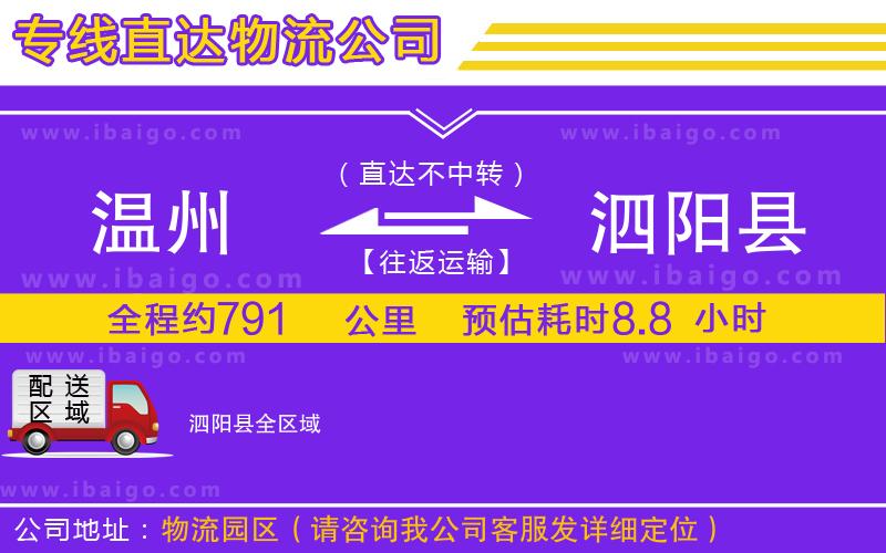 溫州到泗陽縣貨運專線