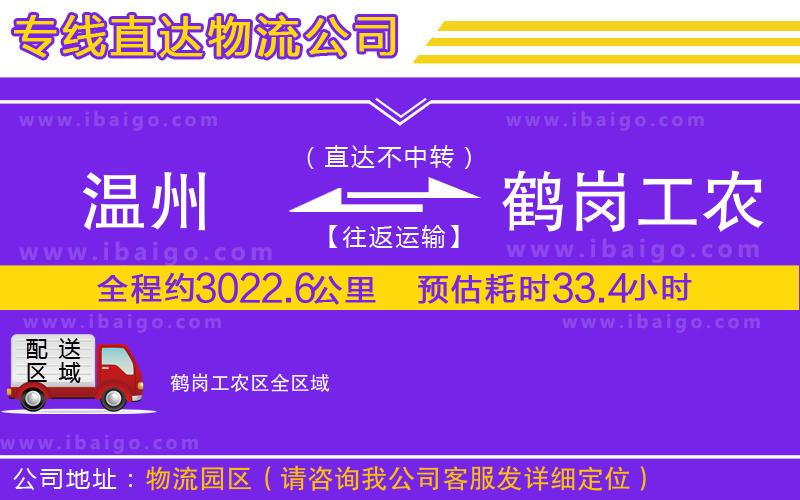 溫州到鶴崗工農區物流