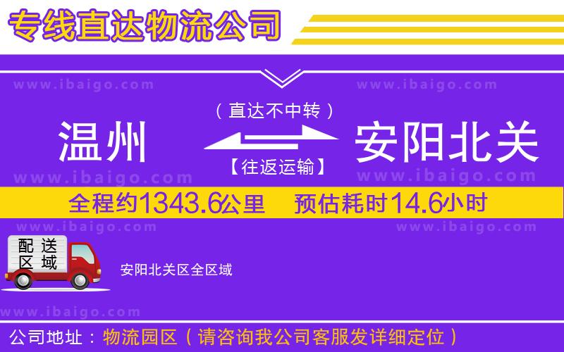 溫州到安陽北關區物流