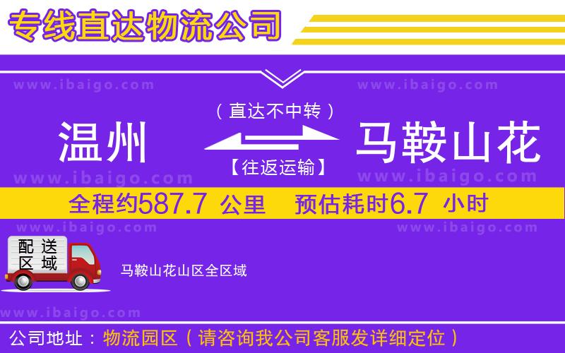 溫州到馬鞍山花山區物流